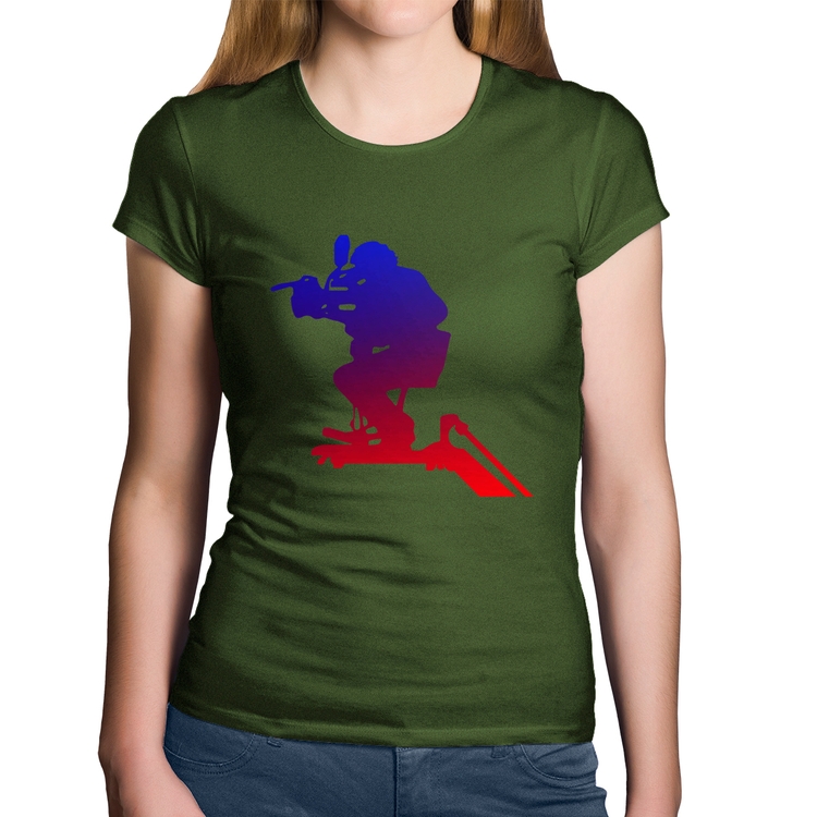 Baby Look Algodão Cinegrafista - Musgo