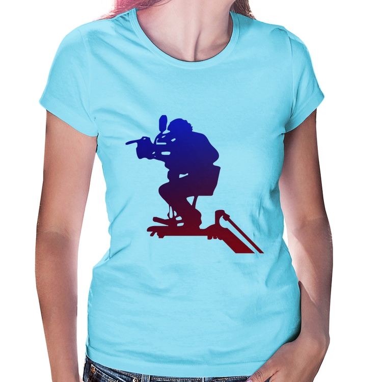 Baby Look Cinegrafista - Azul Bebê