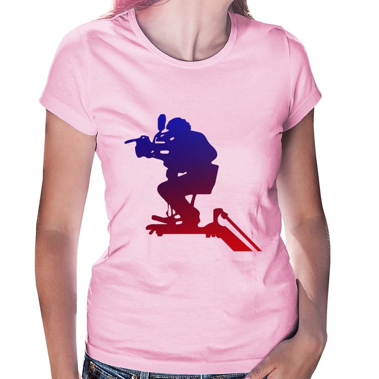 Baby Look Cinegrafista - Rosa Bebê