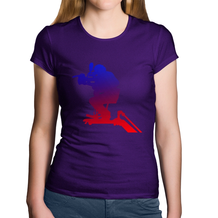 Baby Look Algodão Cinegrafista - Roxa