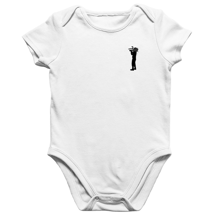 Body Bebê Algodão Cinegrafista Cameraman - Branco