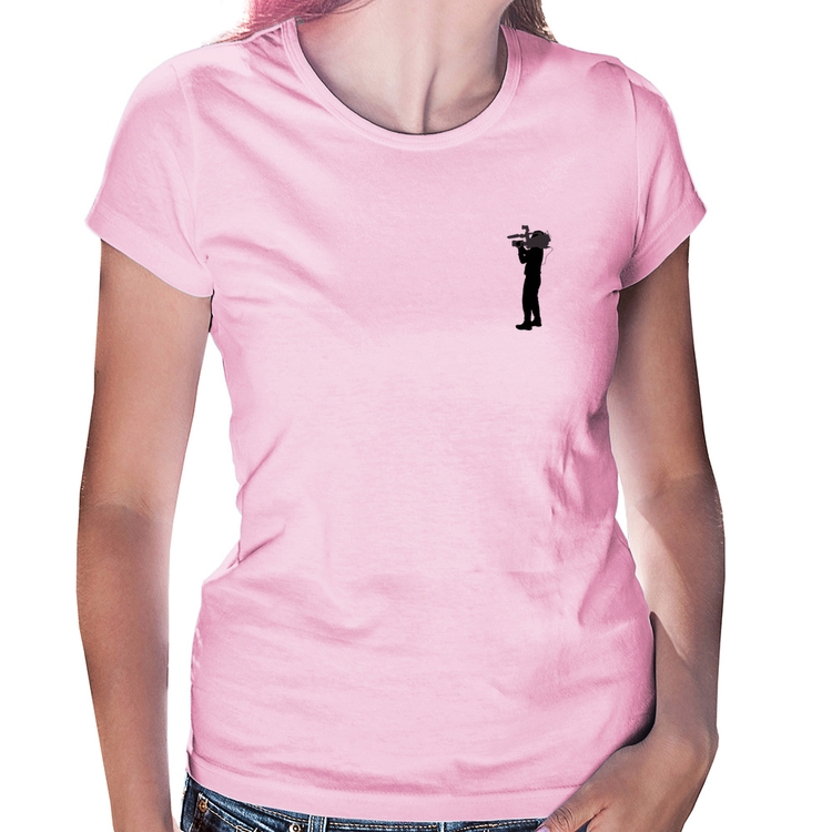 Baby Look Cinegrafista Cameraman - Rosa Bebê