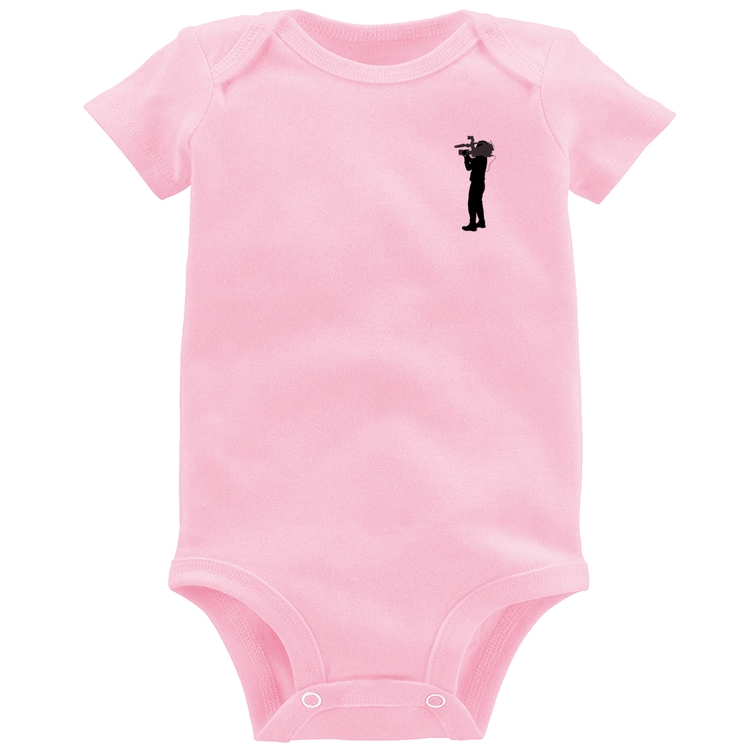 Body Bebê Cinegrafista Cameraman - Rosa Bebê