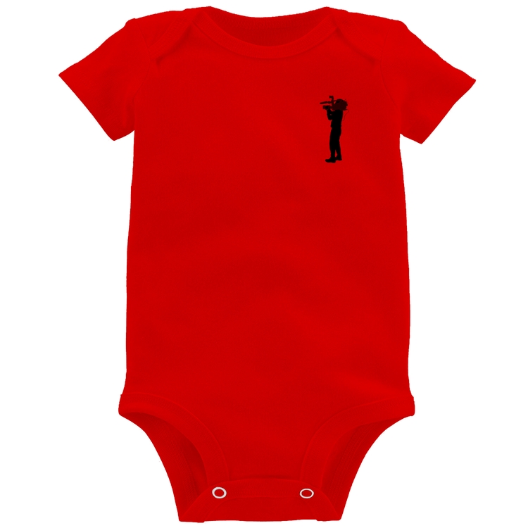 Body Bebê Cinegrafista Cameraman - Vermelho