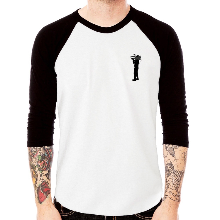 Camiseta Raglan Cinegrafista Cameraman Manga 3/4