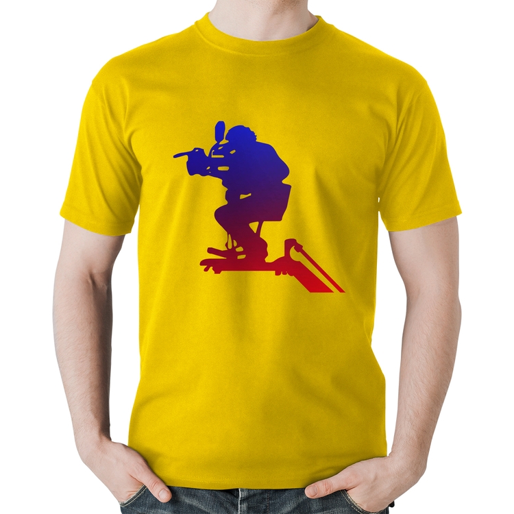Camiseta Algodão Cinegrafista - Amarela