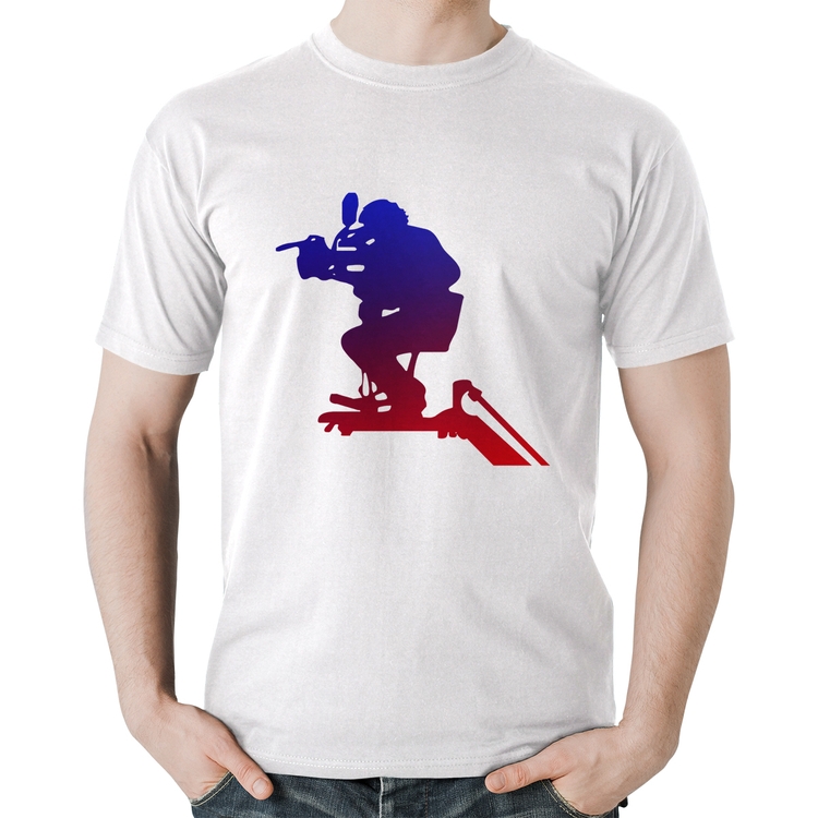 Camiseta Algodão Cinegrafista - Branca