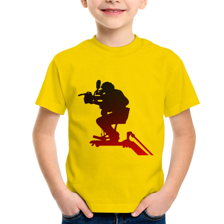 Camiseta Infantil Cinegrafista - Amarela