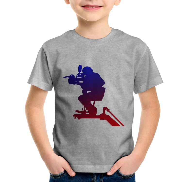 Camiseta Infantil Cinegrafista - Cinza