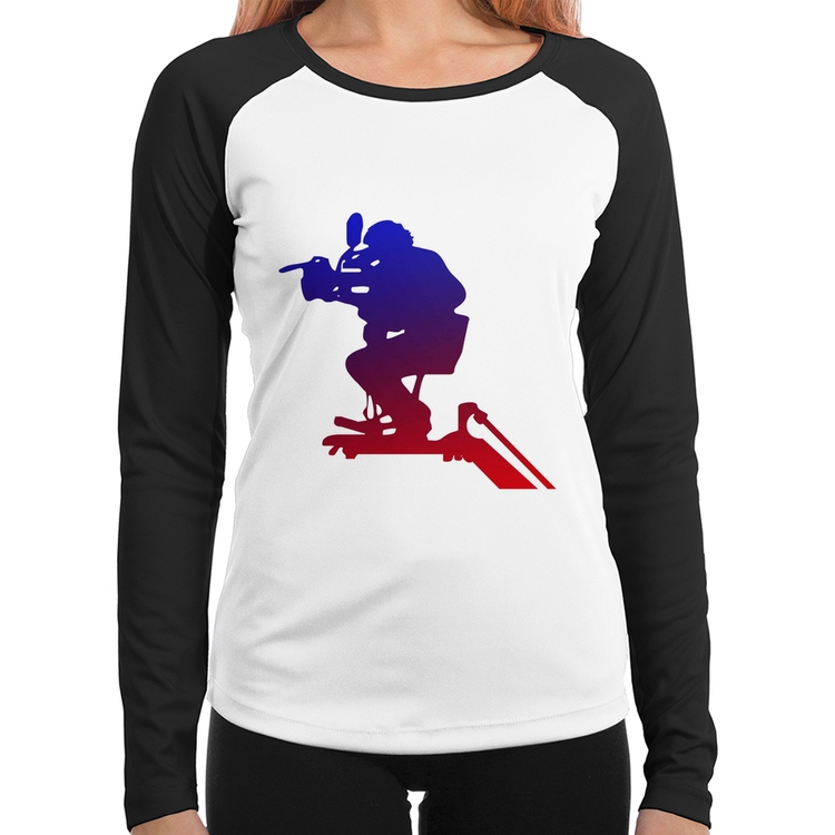 Baby Look Raglan Cinegrafista Manga Longa