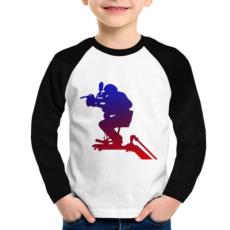 Camiseta Raglan Infantil Cinegrafista Manga Longa