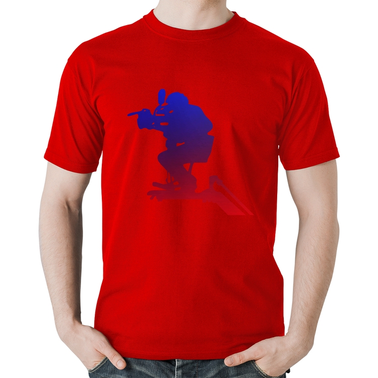 Camiseta Algodão Cinegrafista - Vermelha