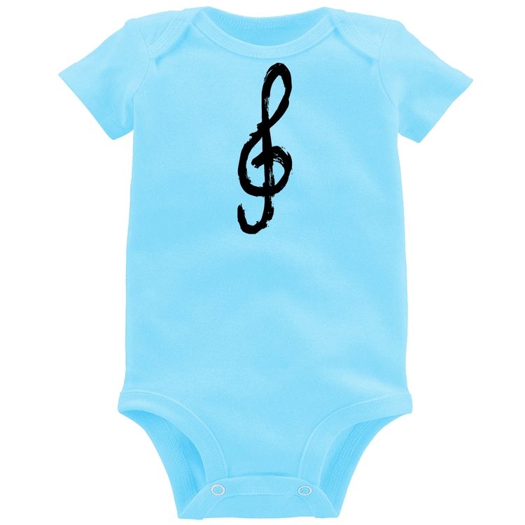 Body Bebê Clave De Sol Arte - Azul Bebê