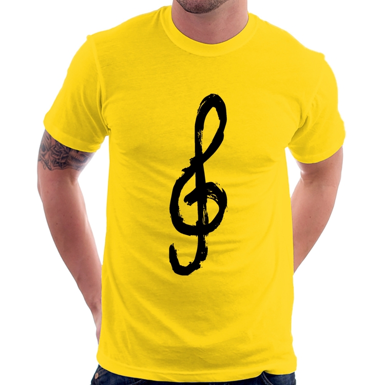 Camiseta Clave De Sol Arte - Amarela