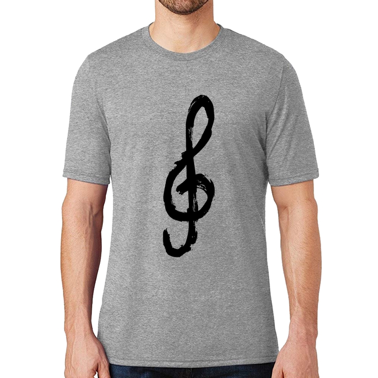 Camiseta Clave De Sol Arte - Cinza