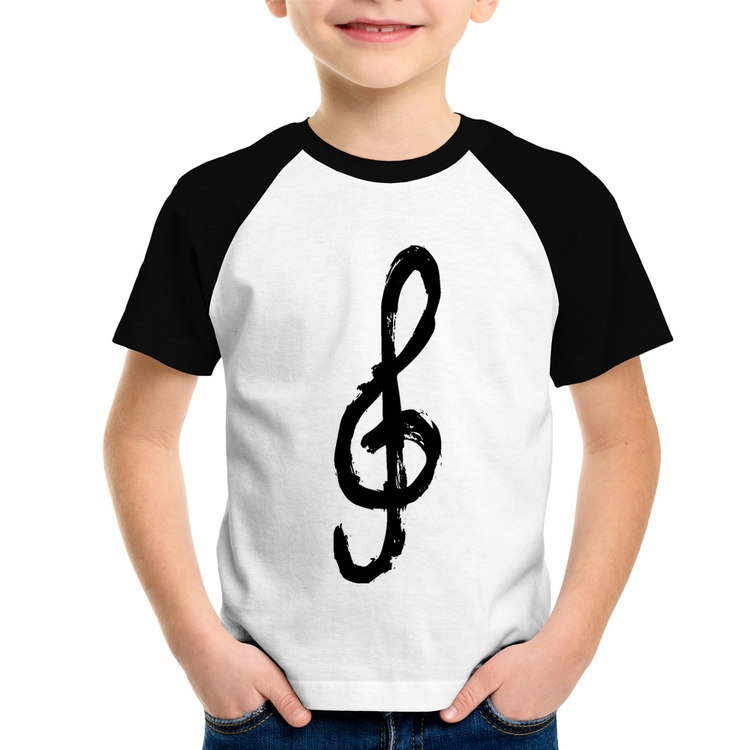 Camiseta Raglan Infantil Clave De Sol Arte