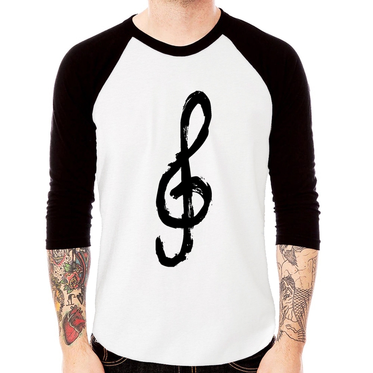 Camiseta Raglan Clave De Sol Arte Manga 3/4