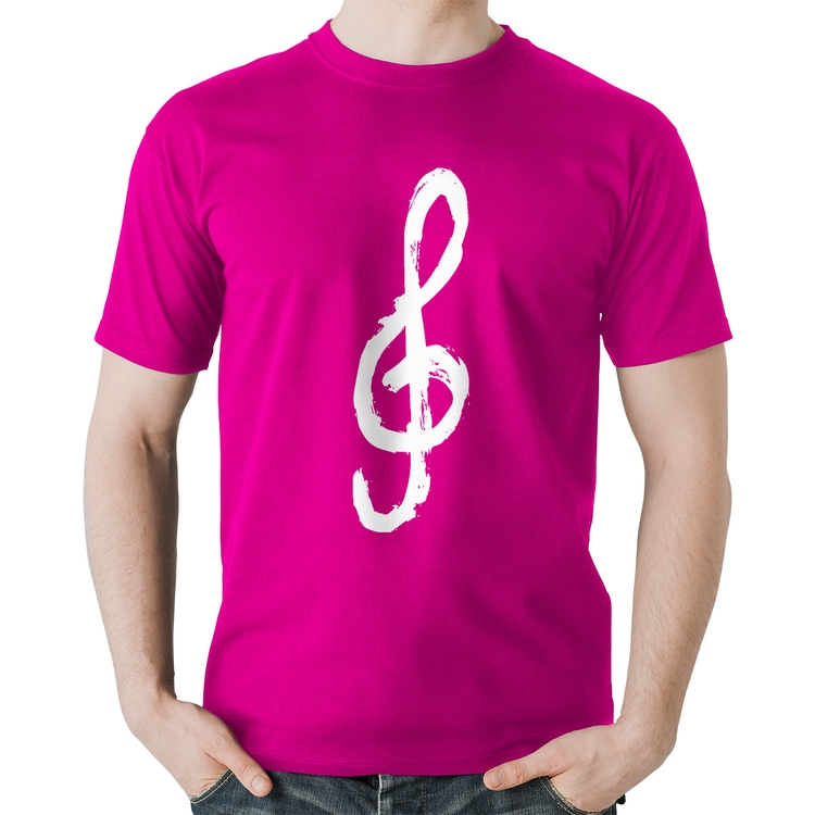 Camiseta Algodão Clave De Sol Arte - Rosa