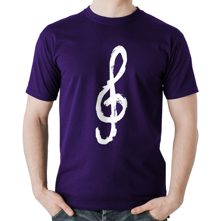 Camiseta Algodão Clave De Sol Arte - Roxa