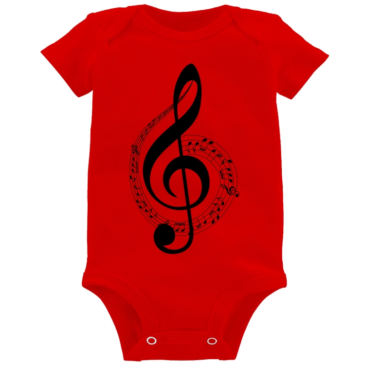 Body Bebê Clave de Sol - Vermelho