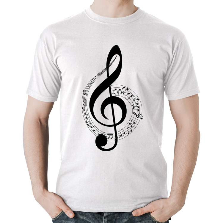 Camiseta Algodão Clave de Sol - Branca