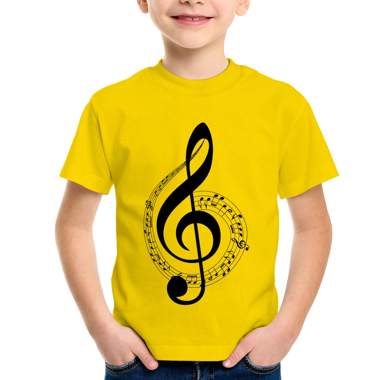 Camiseta Infantil Clave de Sol - Amarela