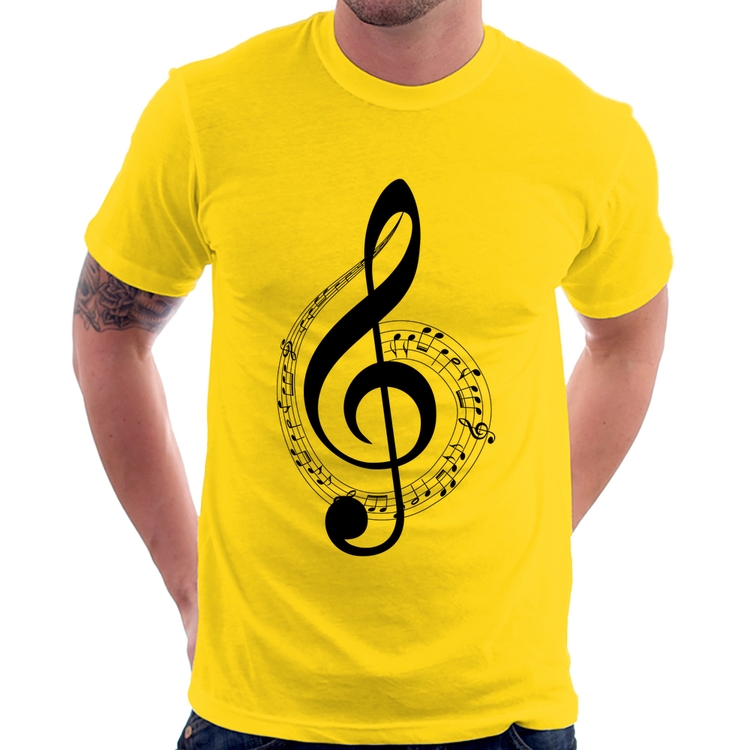 Camiseta Clave de Sol - Amarela