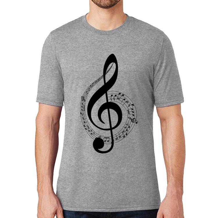 Camiseta Clave de Sol - Cinza