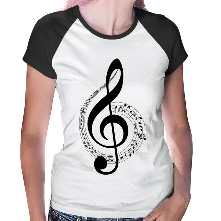 Baby Look Raglan Clave de Sol