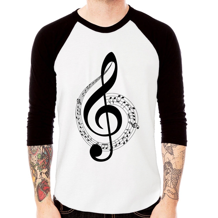 Camiseta Raglan Clave de Sol Manga 3/4