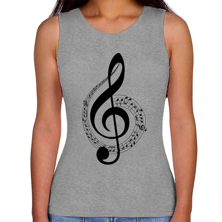 Regata Feminina Clave de Sol - Cinza