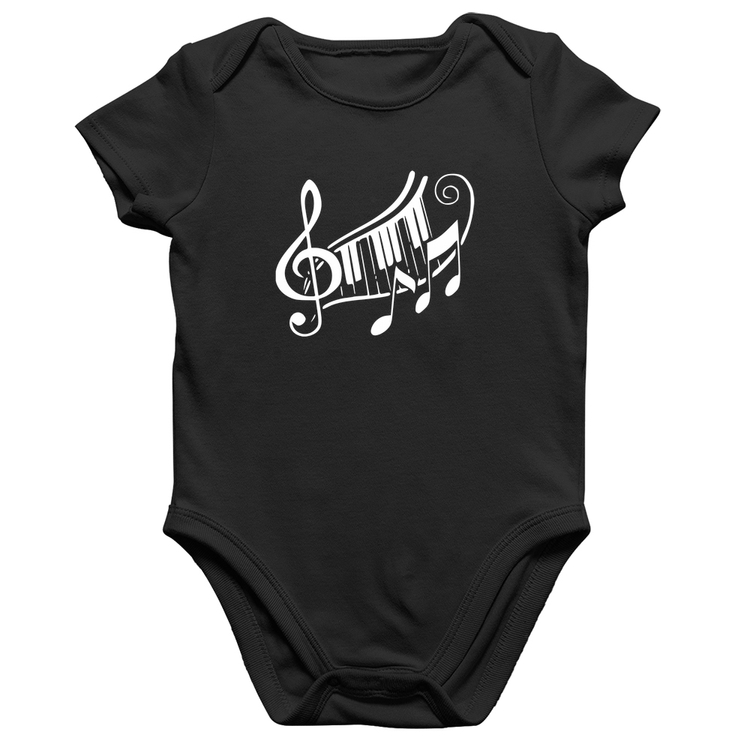 Body Bebê Algodão Clave De Sol Teclas