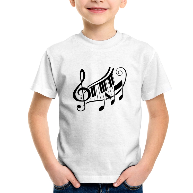 Camiseta Infantil Clave De Sol Teclas