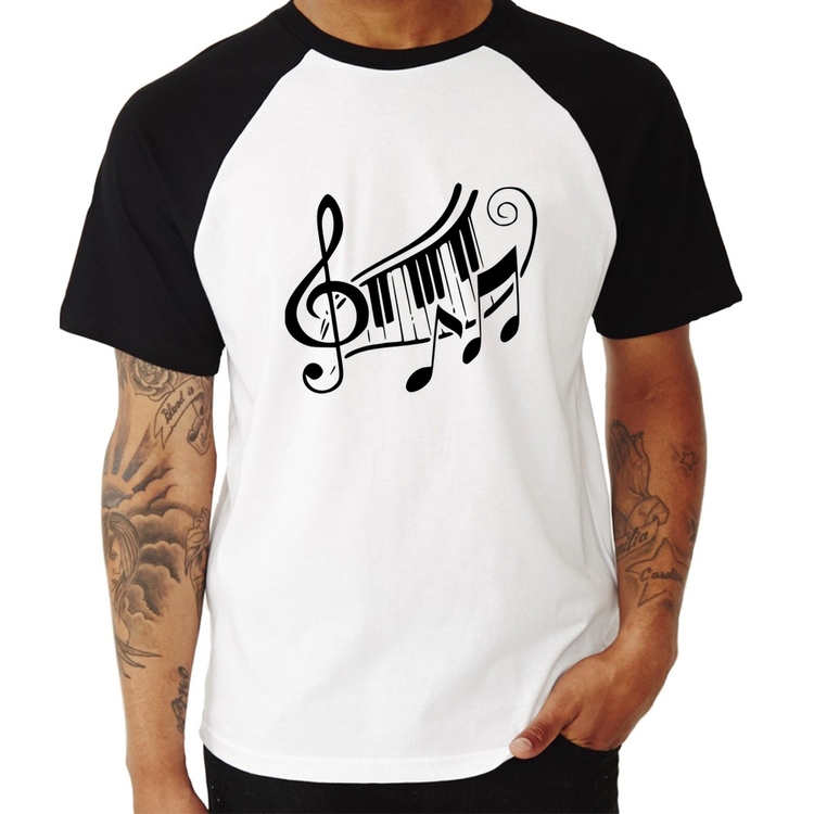 Camiseta Raglan Clave De Sol Teclas