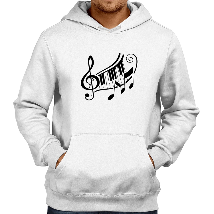 Moletom Clave De Sol Teclas - Branco