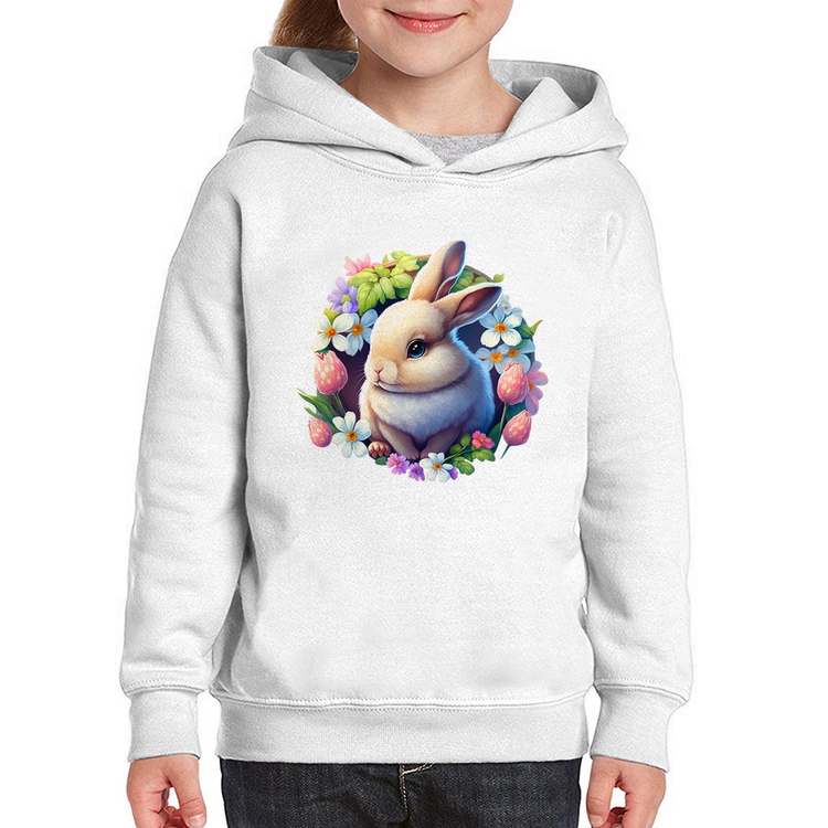 Moletom Infantil Coelhinho e flores