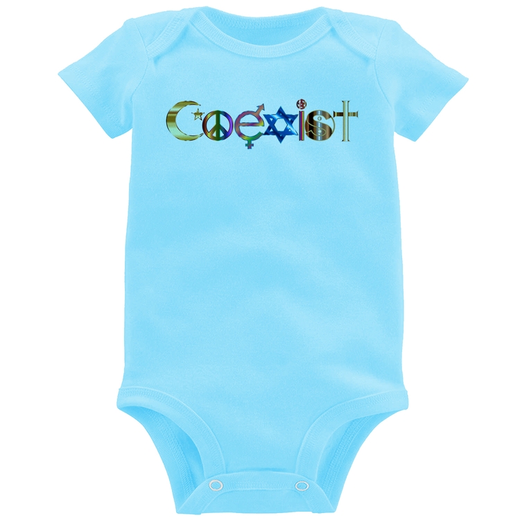 Body Bebê Coexistência Pacífica - Azul Bebê