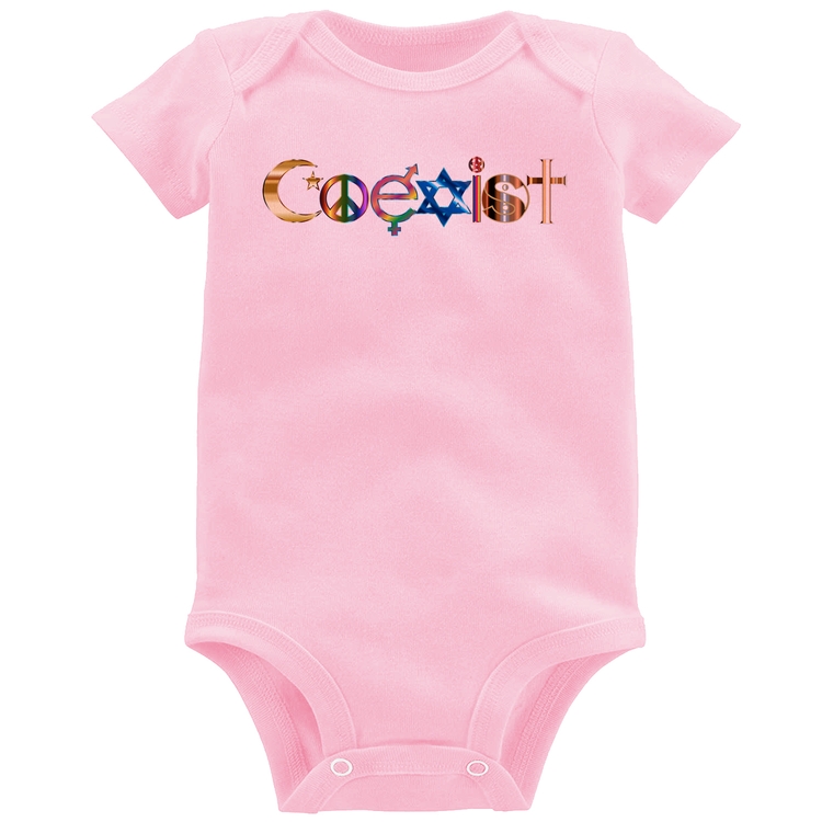 Body Bebê Coexistência Pacífica - Rosa Bebê