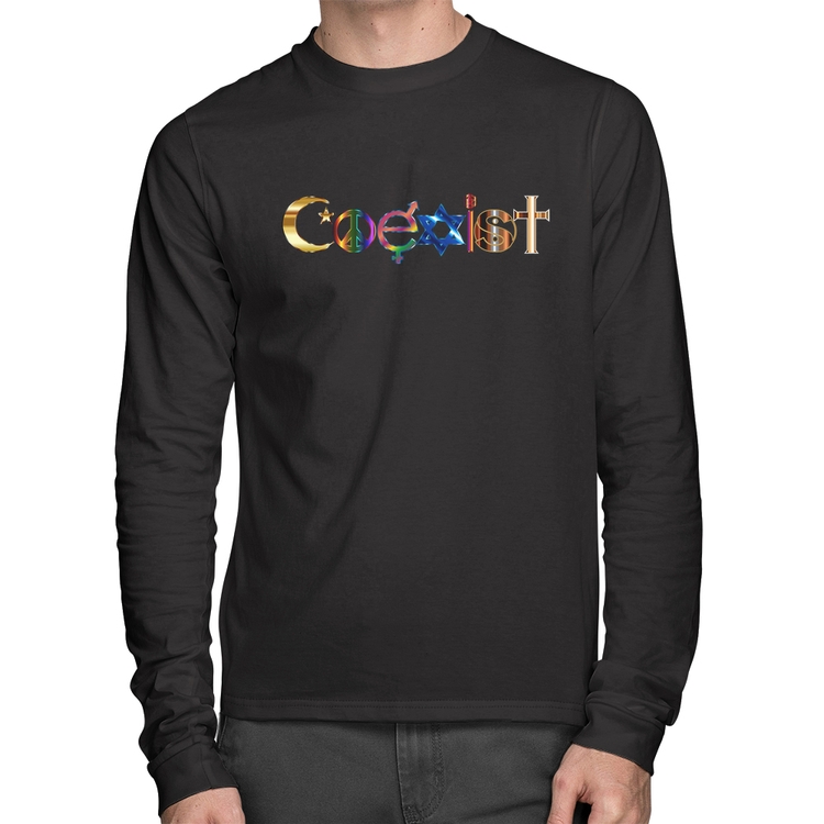 Camiseta Algodão Coexistência Pacífica Manga Longa