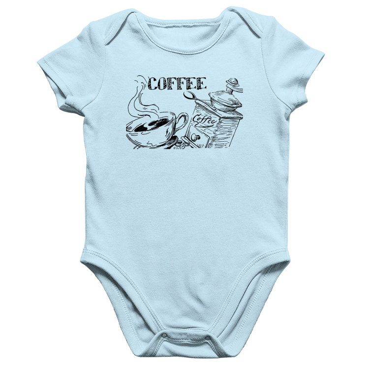 Body Bebê Algodão Coffee - Azul Bebê