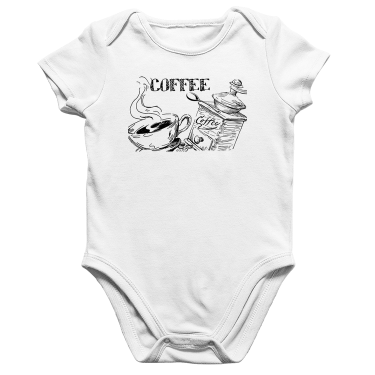 Body Bebê Algodão Coffee - Branco