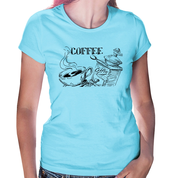 Baby Look Coffee - Azul Bebê