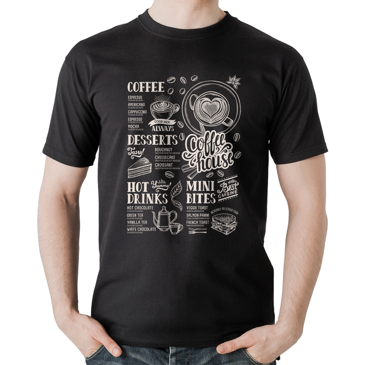 Camiseta Algodão Coffee House Vintage