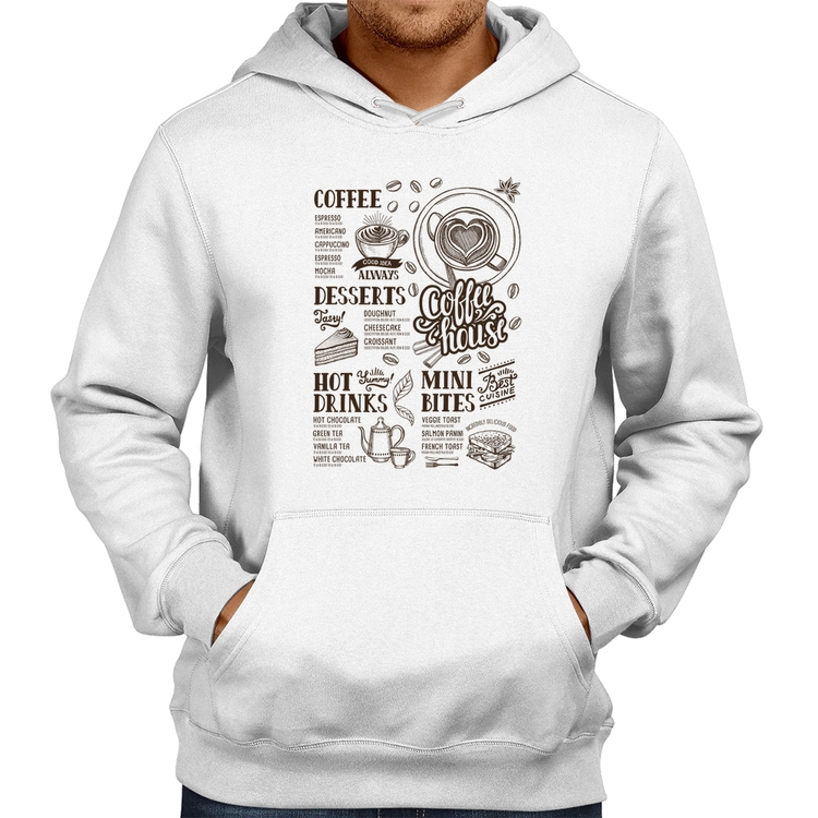 Moletom Coffee House Vintage - Branco