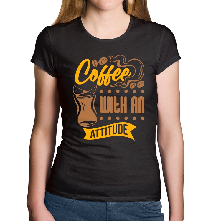 Baby Look Algodão Coffee With An Attitude