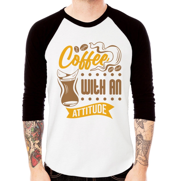 Camiseta Raglan Coffee With An Attitude Manga 3/4