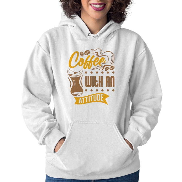 Moletom Feminino Coffee With An Attitude - Branco