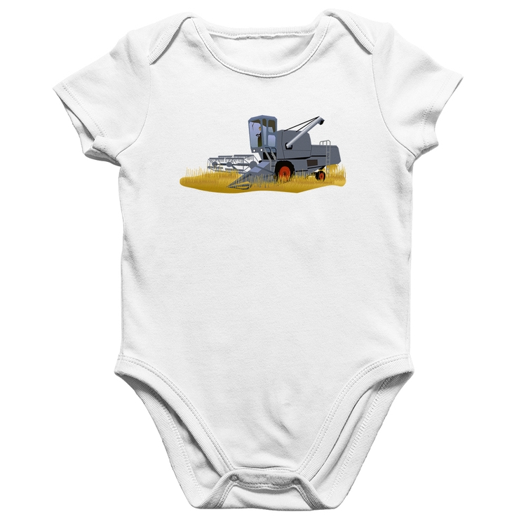 Body Bebê Algodão Colheitadeira - Branco