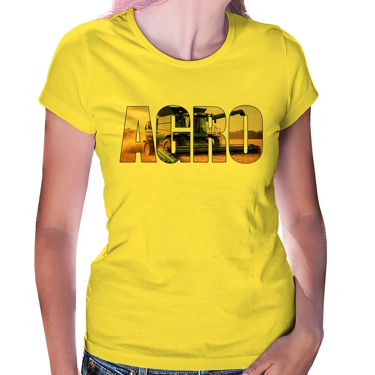 Baby Look Agro Colheitadeira Rural - Amarela