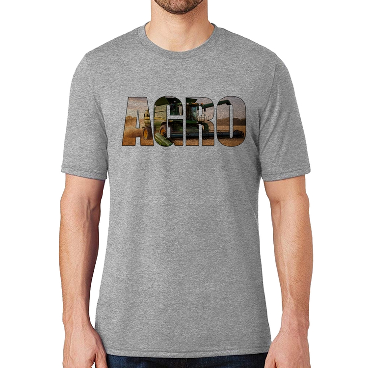 Camiseta Agro Colheitadeira Rural - Cinza